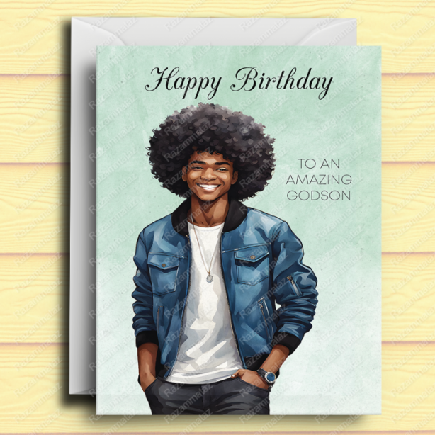 Black Boy Birthday Card W